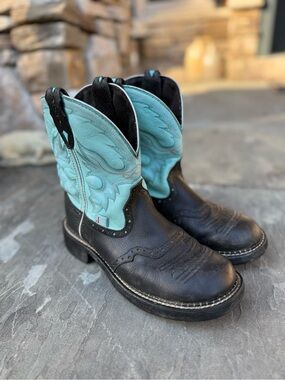 Justin Gypsy Turquoise & Black Western Boots